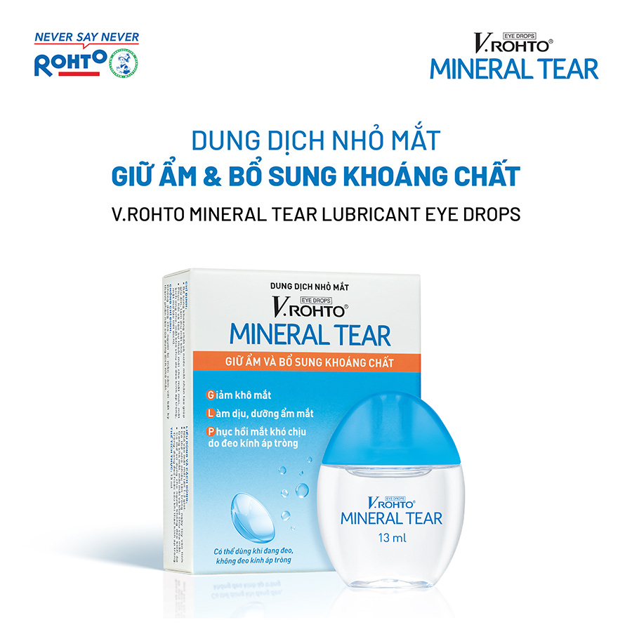 Dung dịch nhỏ mắt giữ ẩm & bổ sung khoáng chất V.Rohto Mineral Tear 13ml