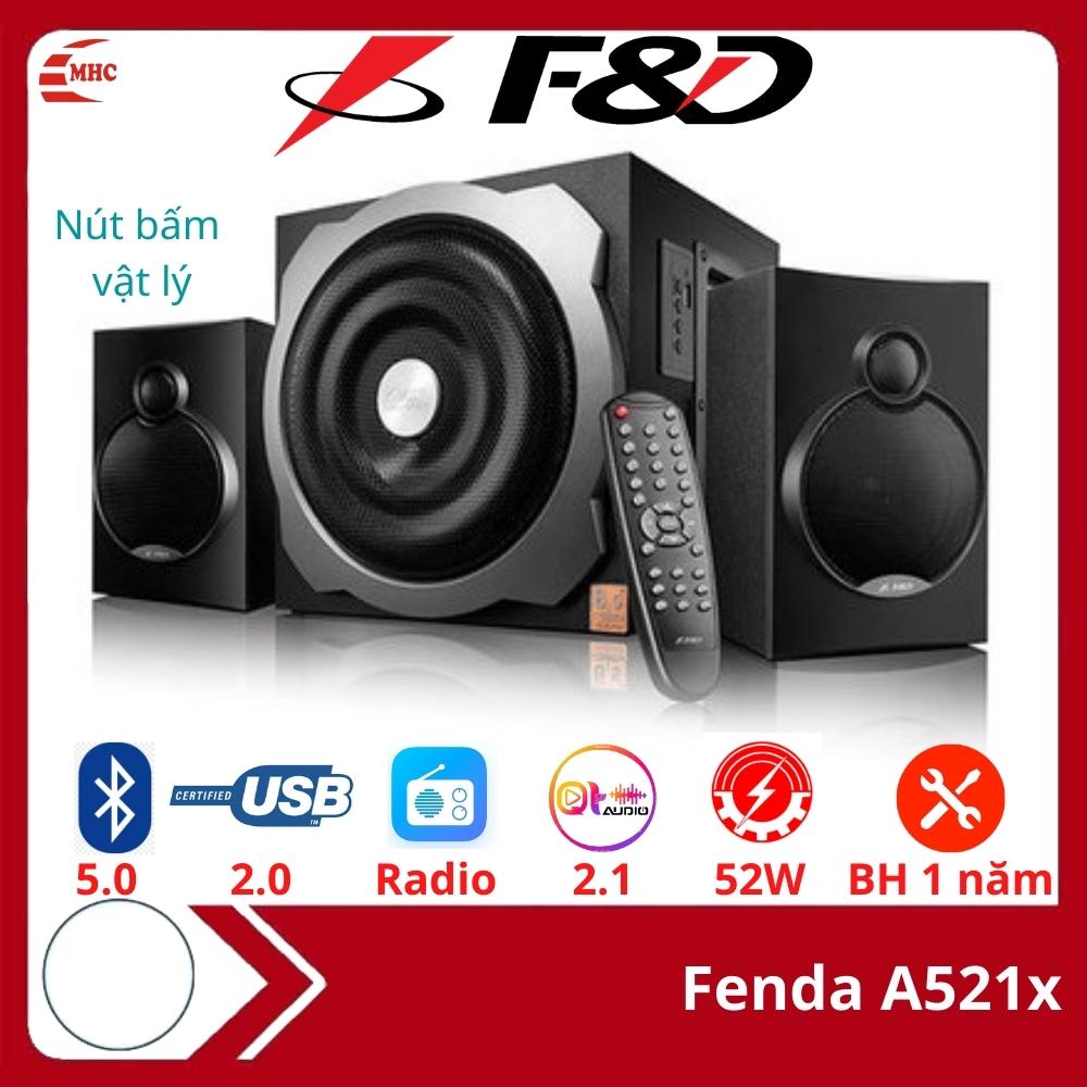 Loa Máy vi tính Bluetooth Fenda A521x công suất 52W Bass siêu ấm, có Điều khiển, cổng USB, Radio- Hàng chính hãng