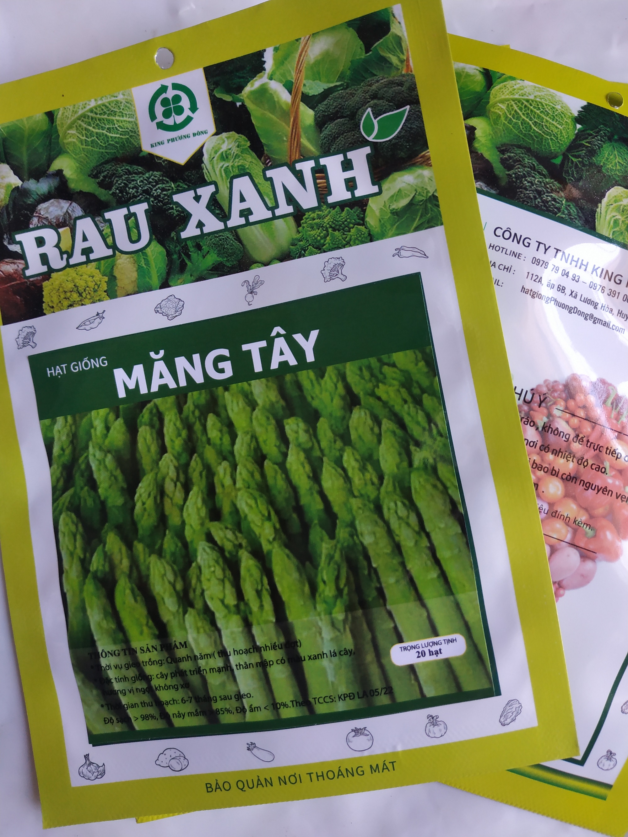 Combo 5 gói Hạt giống MĂNG TÂY - gói 20 hạt