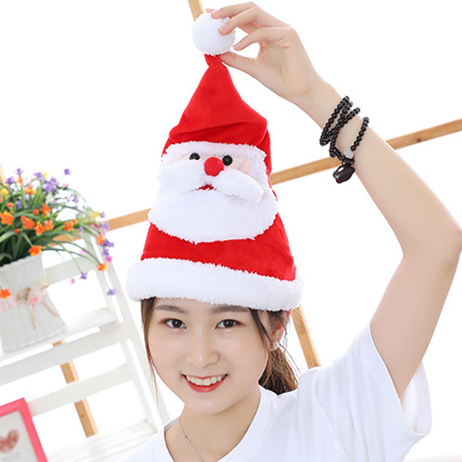 Santa Hat Singing and Dancing Christmas Cap for Party Supplies Xmas New Year