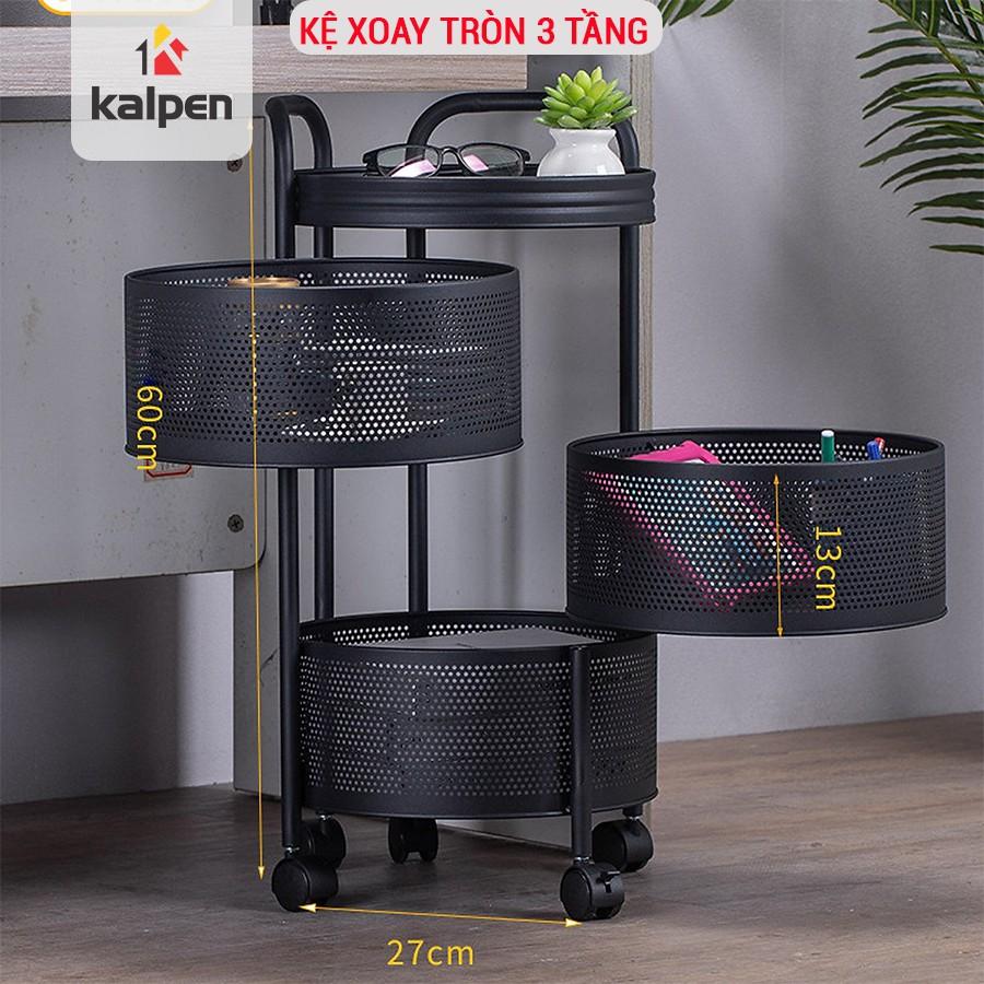 KỆ XOAY TRÒN Đựng Rau Củ Đồ Dùng Đa Năng Thông Minh 3 Tầng 4 Tầng 5 Tầng Kalpen, RHQM