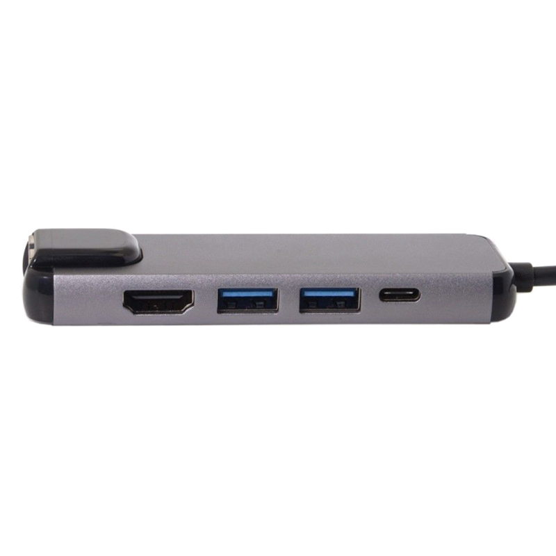 Cáp Chuyển Đổi USB Type C 5 in 1 To HDMI, RJ45, 2 x USB 3.0, USB Type C (UC-058) – Hàng Nhập Khẩu