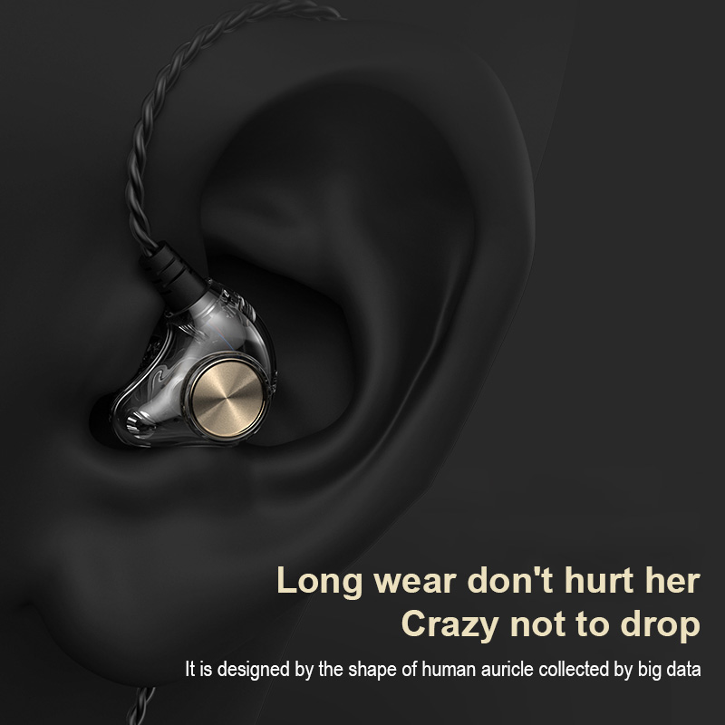 Transparent In-Ear Earphone Subwoofer Stereo Bass Earbuds Earphone With Mic