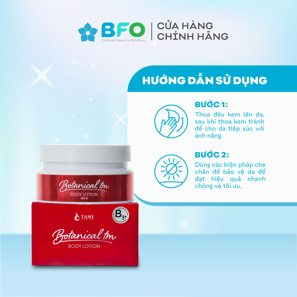 Sữa dưỡng thể trắng da Botanical B3 Tami Natural bật tone nhanh chóng 250g