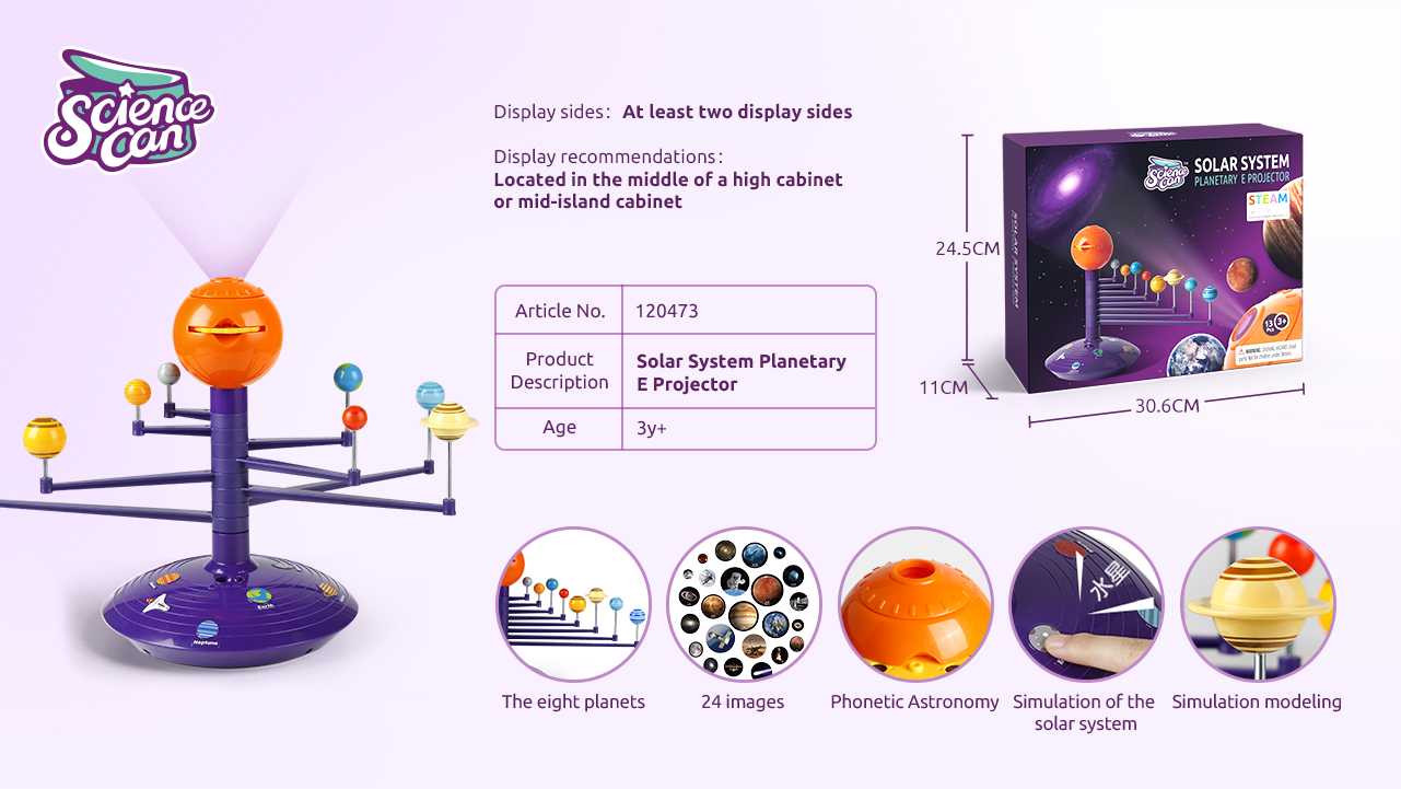 Bộ đồ chơi chiếu bóng và mô hình Hệ mặt trời - Solar System Planetary E Projector 120473ES – Chính hãng TOPBRIGHT (cho bé từ 3+)