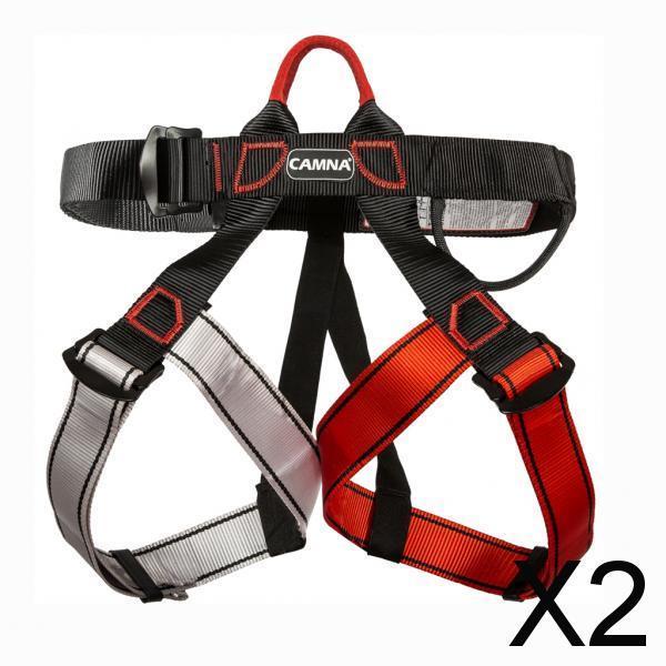 2xClimbing Harness Safety Belt Tree Climbing Rappelling Equip Black Red Gray