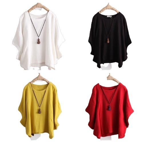 ️Có Big Size️ Áo Kiểu Trung Niên Trẻ Trung Tay Cánh Dơi Form Rộng Giấu Bụng Hàn Quốc,Thời Trang U30+