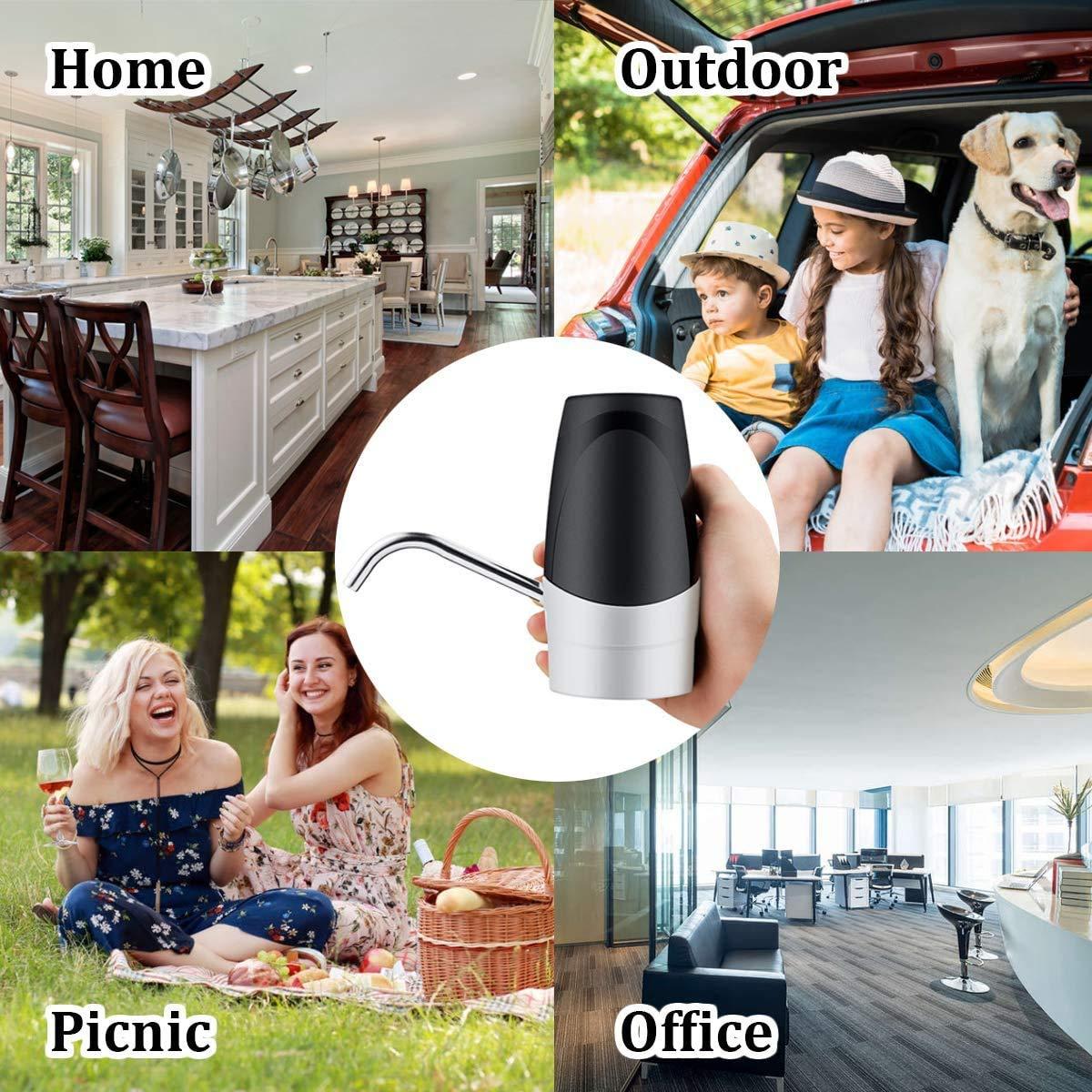 Máy bơm chai nước, 2-5 gallon Chai điện sạc USB của máy bơm nước, bộ phân phối nước di động cho bữa tiệc nướng tại văn phòng bếp