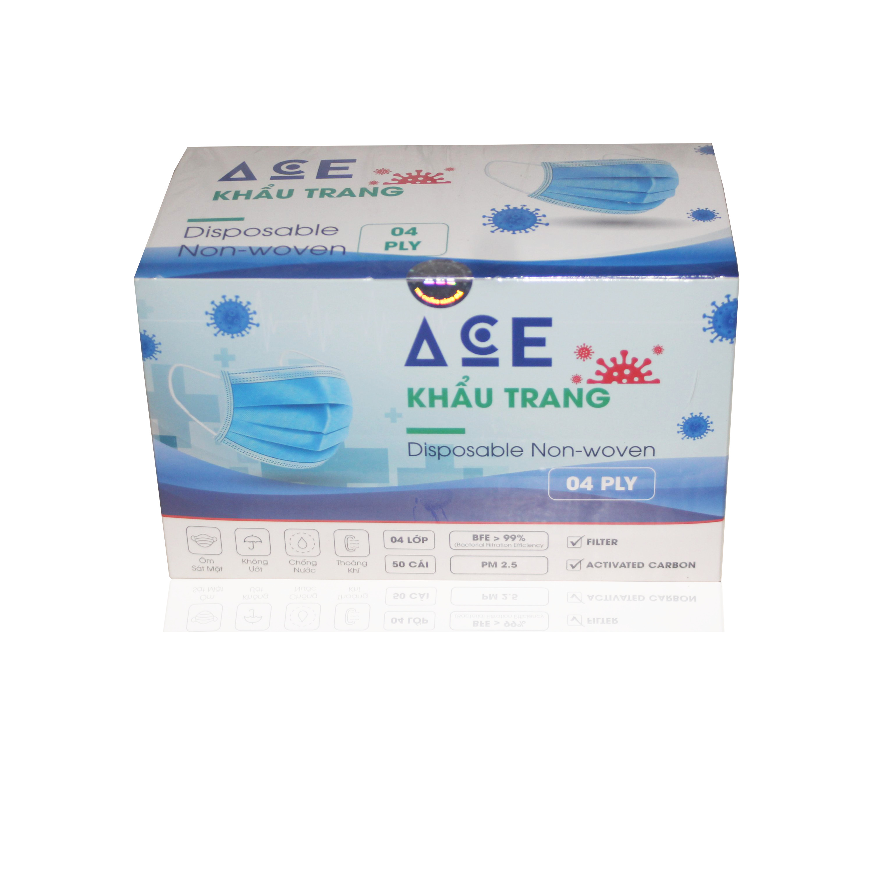 Khẩu Trang Y Tế  ACE Disposable Non-woven 4 Lớp (1hộp / 50 cái)