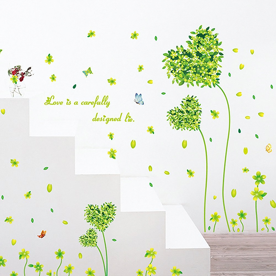 Decal Dán Tường Trái Tim Xanh Binbin PK39