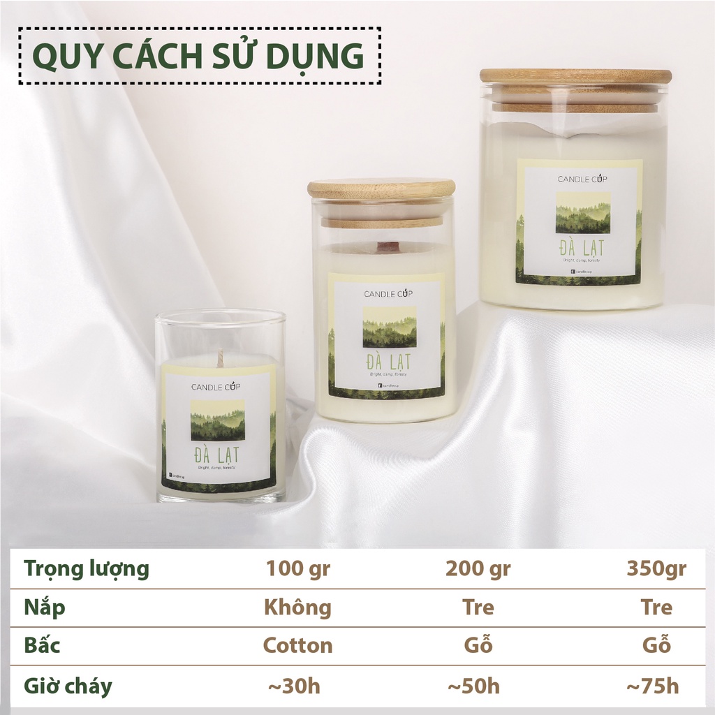 Nến Thơm Phòng Ngủ Candle Cup - Hương GOODNIGHT , Thư Giãn Stress, Khử Mùi, Tạo Hương Thơm Thiên Nhiên Cho Không Gian Mở