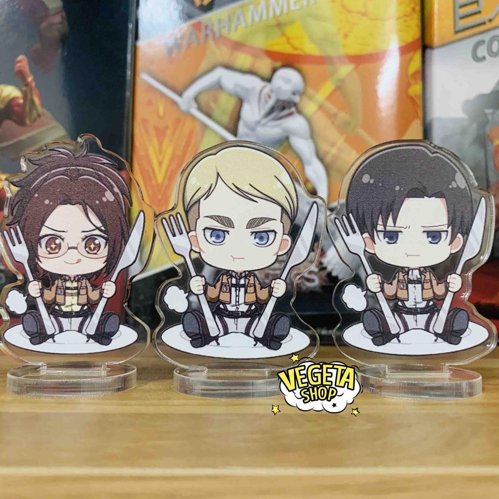 Mô Hình Tượng Standee Acrylic Mica 2 mặt - Trọn bộ Set 9 mẫu Attack On Titan - Eren Mikasa Armin Levi Sasha Erwin Hange