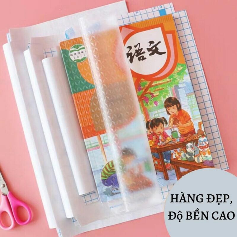 Set 10 Tờ Decal Bọc Sách Vở Trong Suốt Siêu Dai Không Thấm Nước