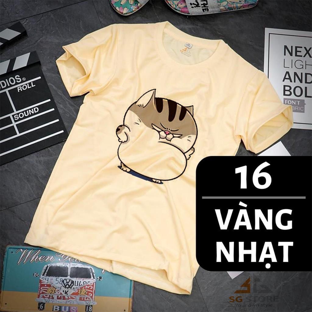 ÁO THUN MÈO AMI - ÁO CỔ TRÒN NGẮN TAY - MÀU VÀNG NHẠT