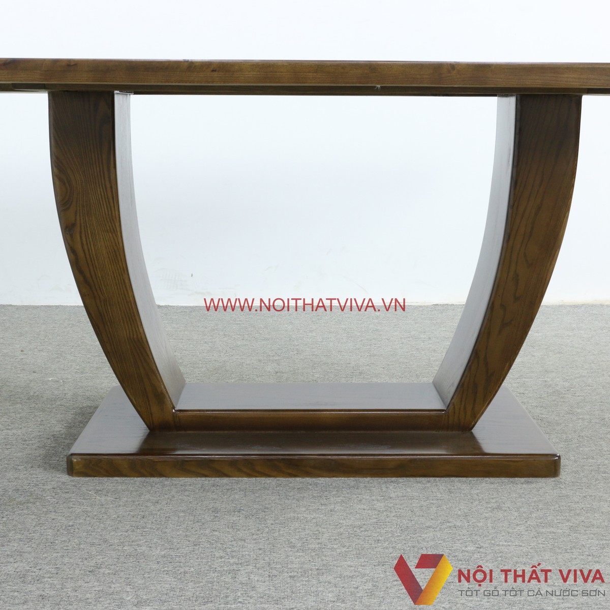 Bộ Bàn Ăn 8 Ghế Gỗ Sồi Nga Chân Chữ U Màu Óc Chó Đẹp Sang Trọng