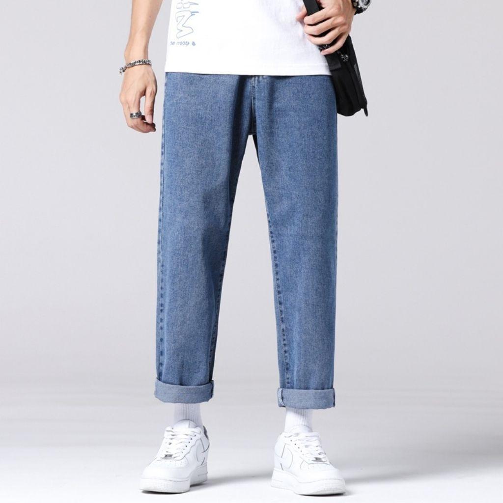 Quần Jean Baggy Nam Ống Rộng Dáng Suông Form Đứng Phong Cách Unisex Chất Vải Bò Cao Cấp Dày Dặn Hottrend 2022