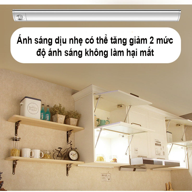 Đèn Led Tủ Bếp Cảm Ứng Vỏ Nhôm Cao Cấp Dùng Pin Sạc HM-AL