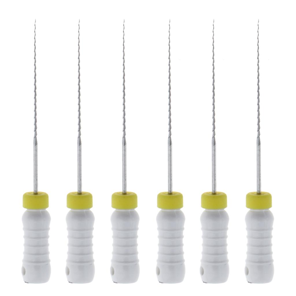6pcs 25mm H-File  Endodontic NiTi Rotary Root Canal Files Tips