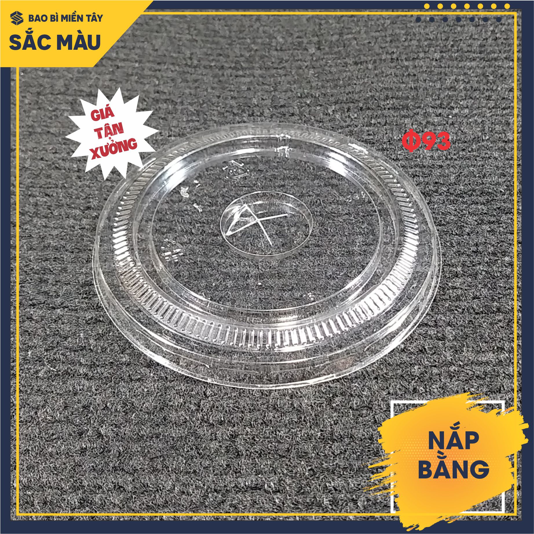 Sỉ 50 Nắp bằng PET 90 - 93 - 95 - 98, nắp ly trà sữa cà phê nước ép