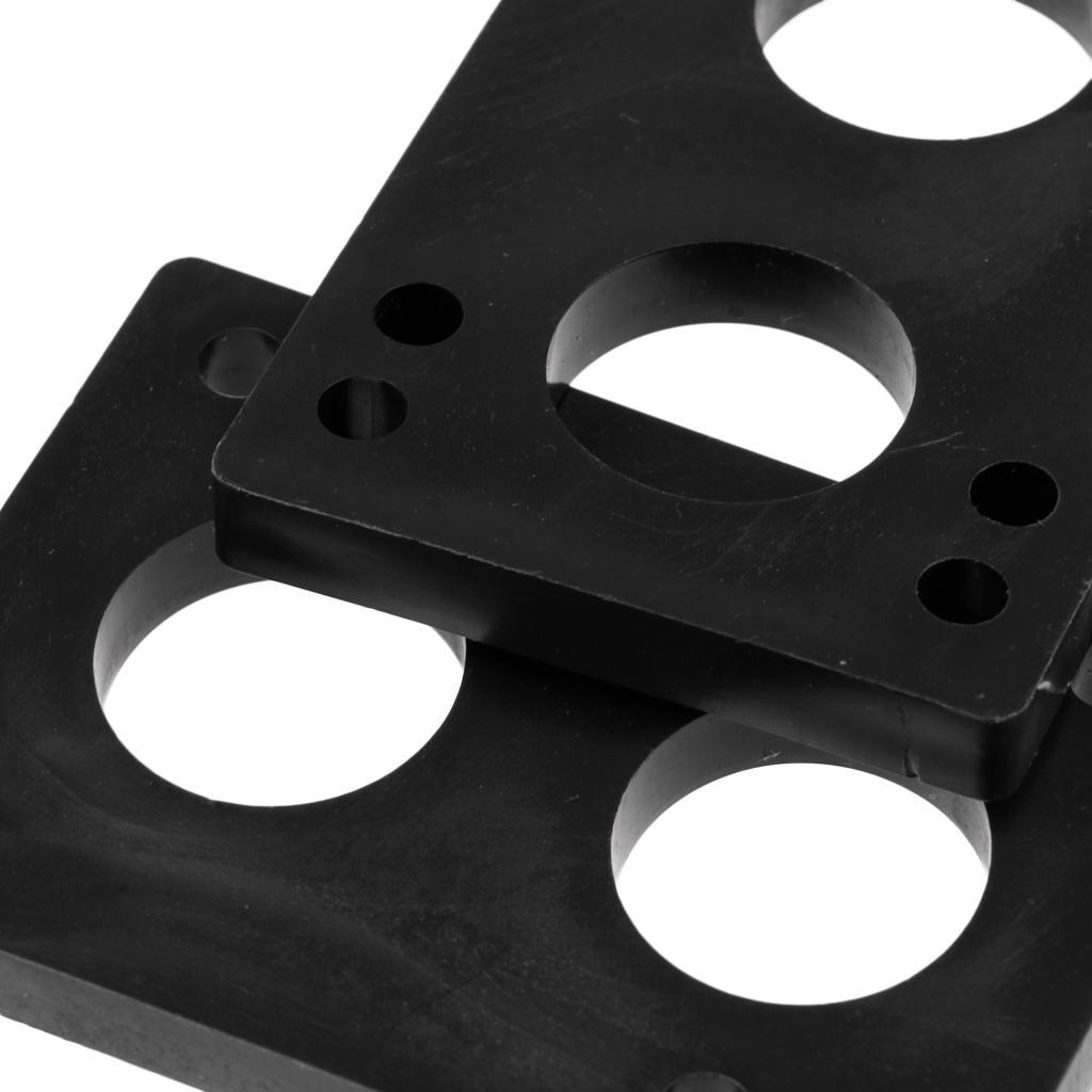 2x 1 Pair of Shockproof Pads for Longboard And Skateboard Riser in 6mm Black PE