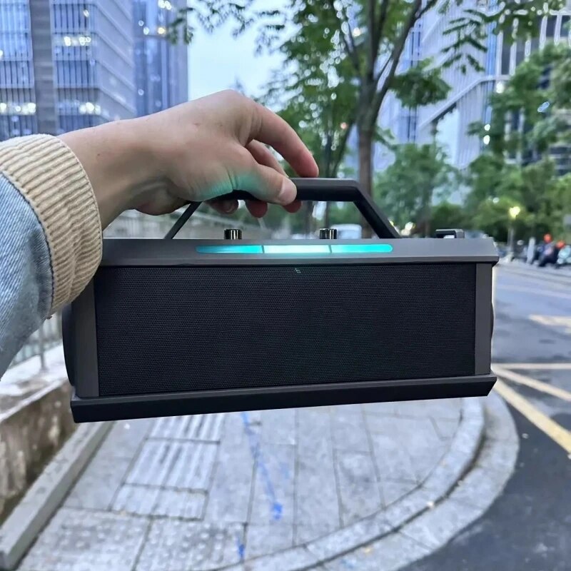 Bộ Loa Karaoke 2 micro công suất 200W âm thanh sống động BUZZER K1 pin 8000mAh dùng 6h liên tục