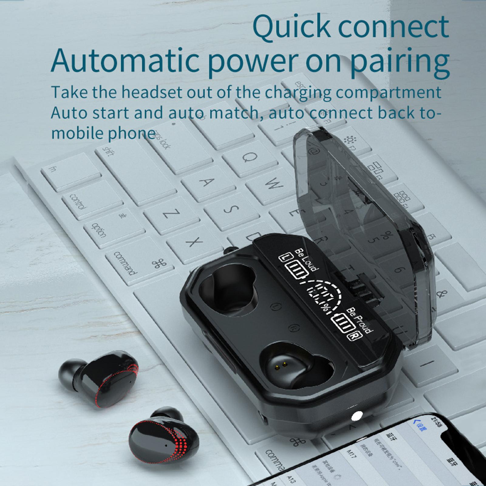 Tai nghe không dây A18 BT5.1 Tự động ghép nối Âm thanh độ trung thực cao HiFi Màn hình kỹ thuật số chống nước IPX7 có đèn pin