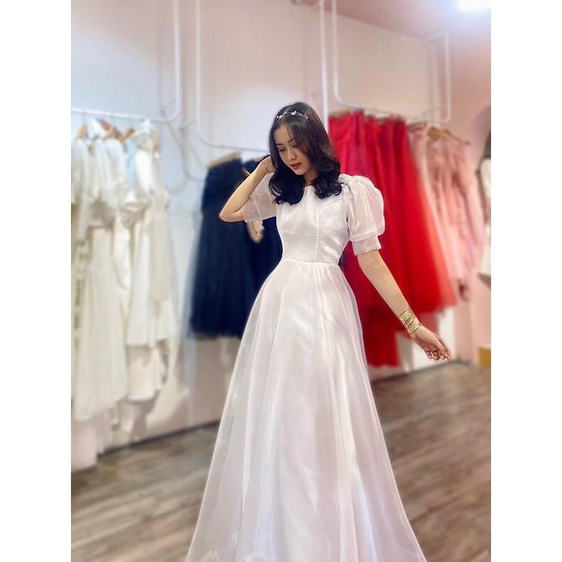 Đầm Maxi voan kiếng tay phồng SIÊU XINH MS32Y - Size M L đến 58kgMM MM