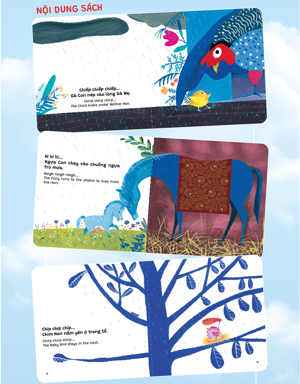 Picture Books Song Ngữ - Trời mưa rồi – It’s raining - Bộ Sách Phát Triển IQ-EQ Đầu Đời Cho Bé ( 0-4 tuổi )