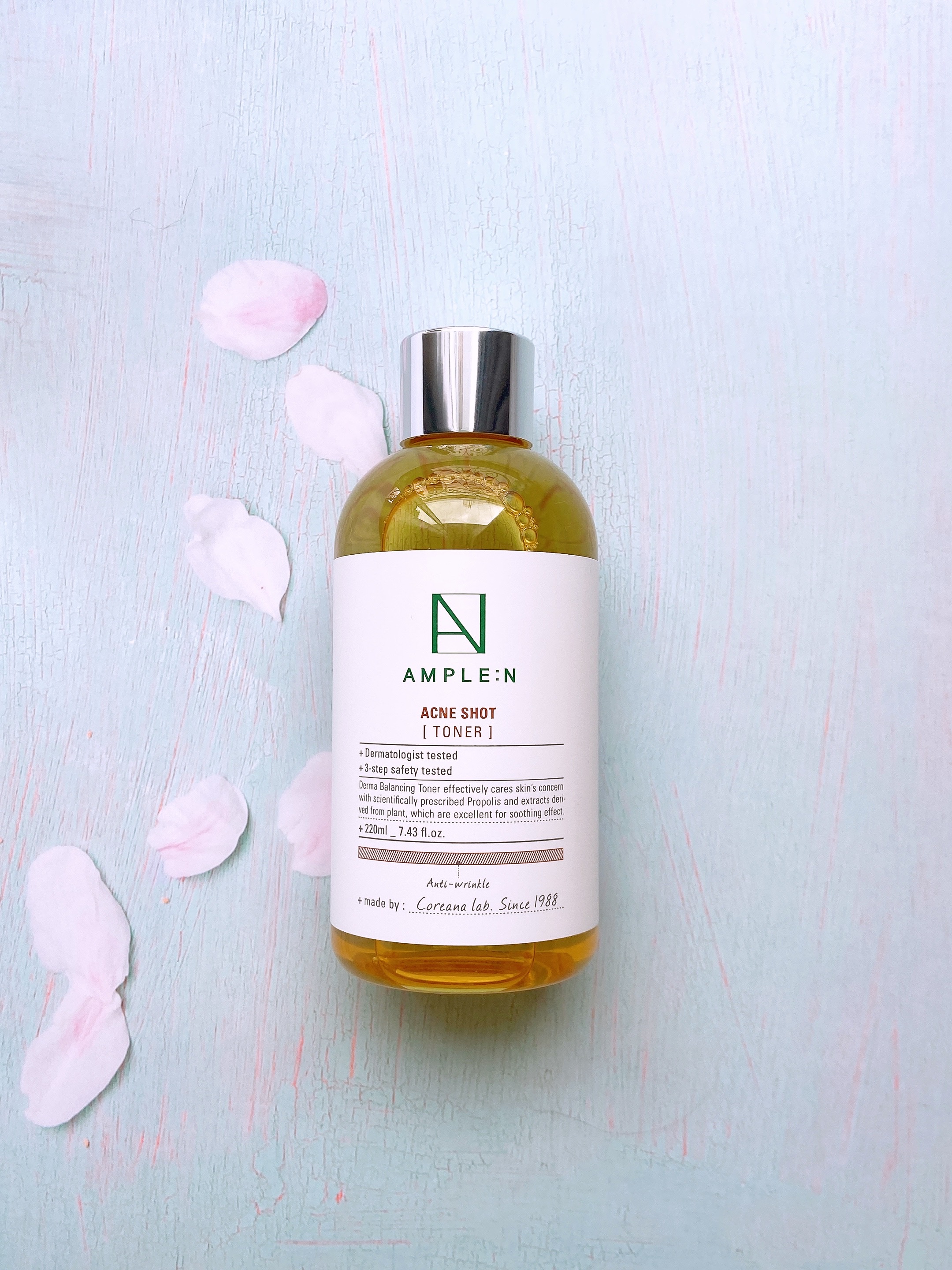 Nước hoa hồng chăm sóc da mụn và nhạy cảm Ample:N Acne Shot Toner 220ml