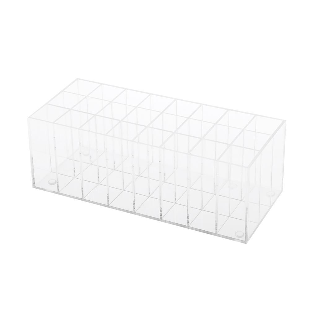 2x Lipstick Holder Lip Gloss Display Stand 24 Grids Acrylic Makeup Organizer
