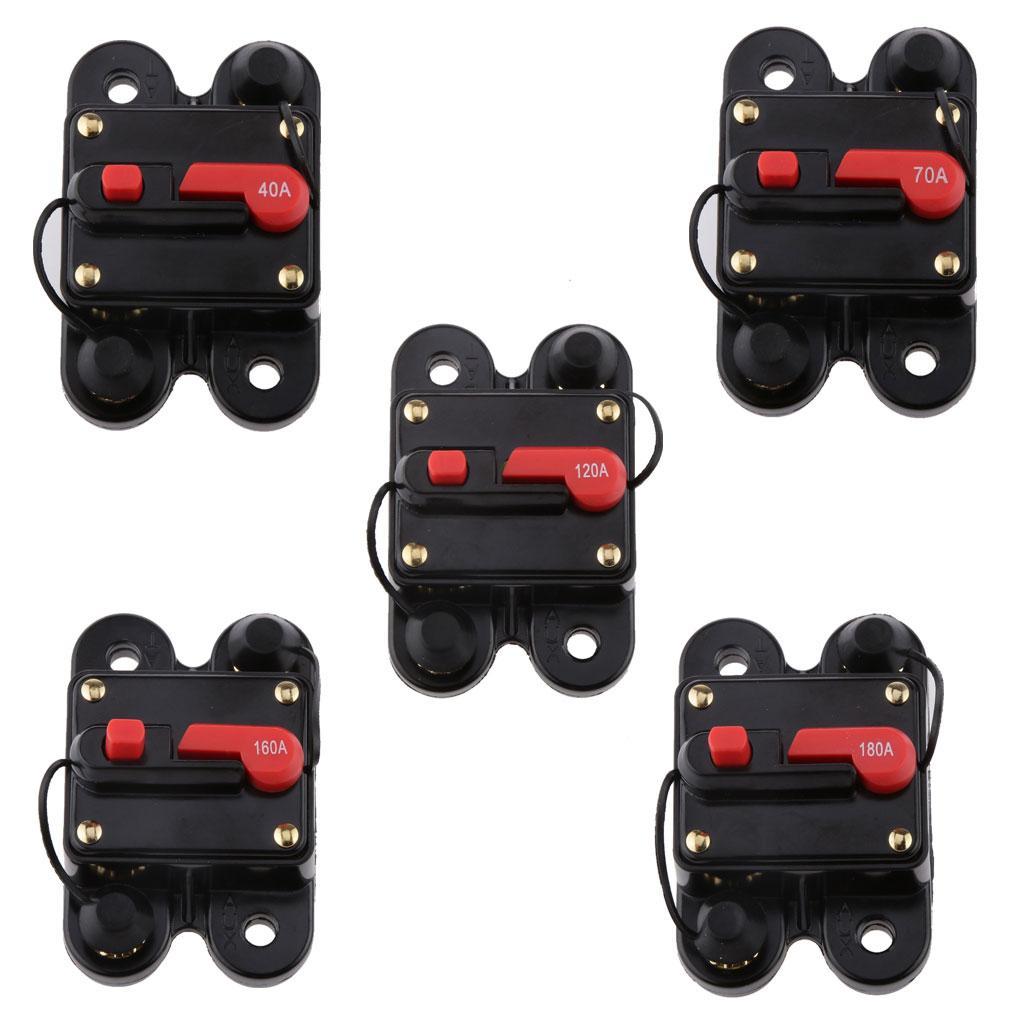 2x Car Marine Inline Circuit Breaker 40 AMP Manual Reset Audio Fuse Holder