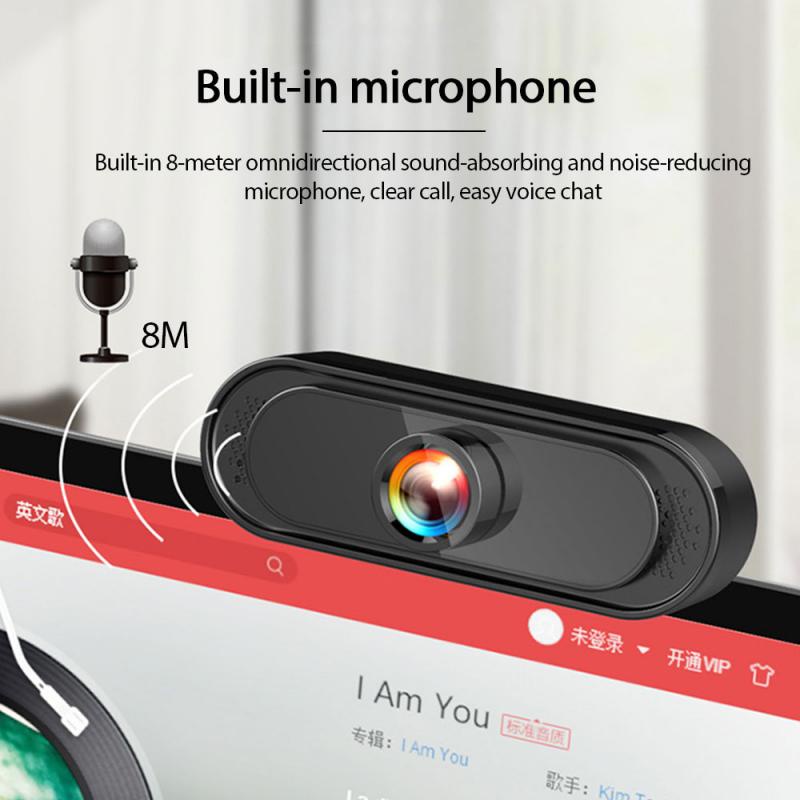 Webcam Máy Tính Có Mic Độ Phân Giải 2.0 Mpx Chuẩn 1080 Pixel Siêu Nét Dành Cho Laptop PC