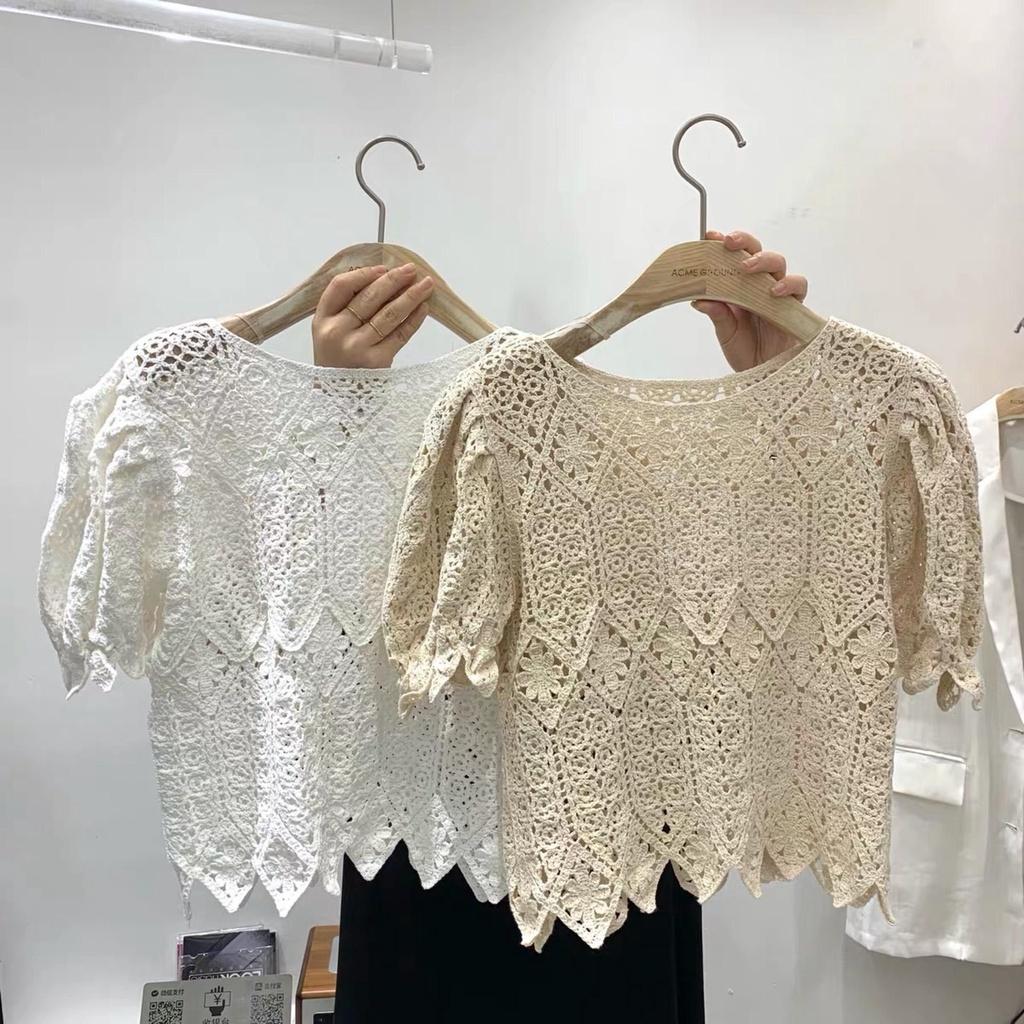Áo ren cổ tròn tay lỡ Quảng châu