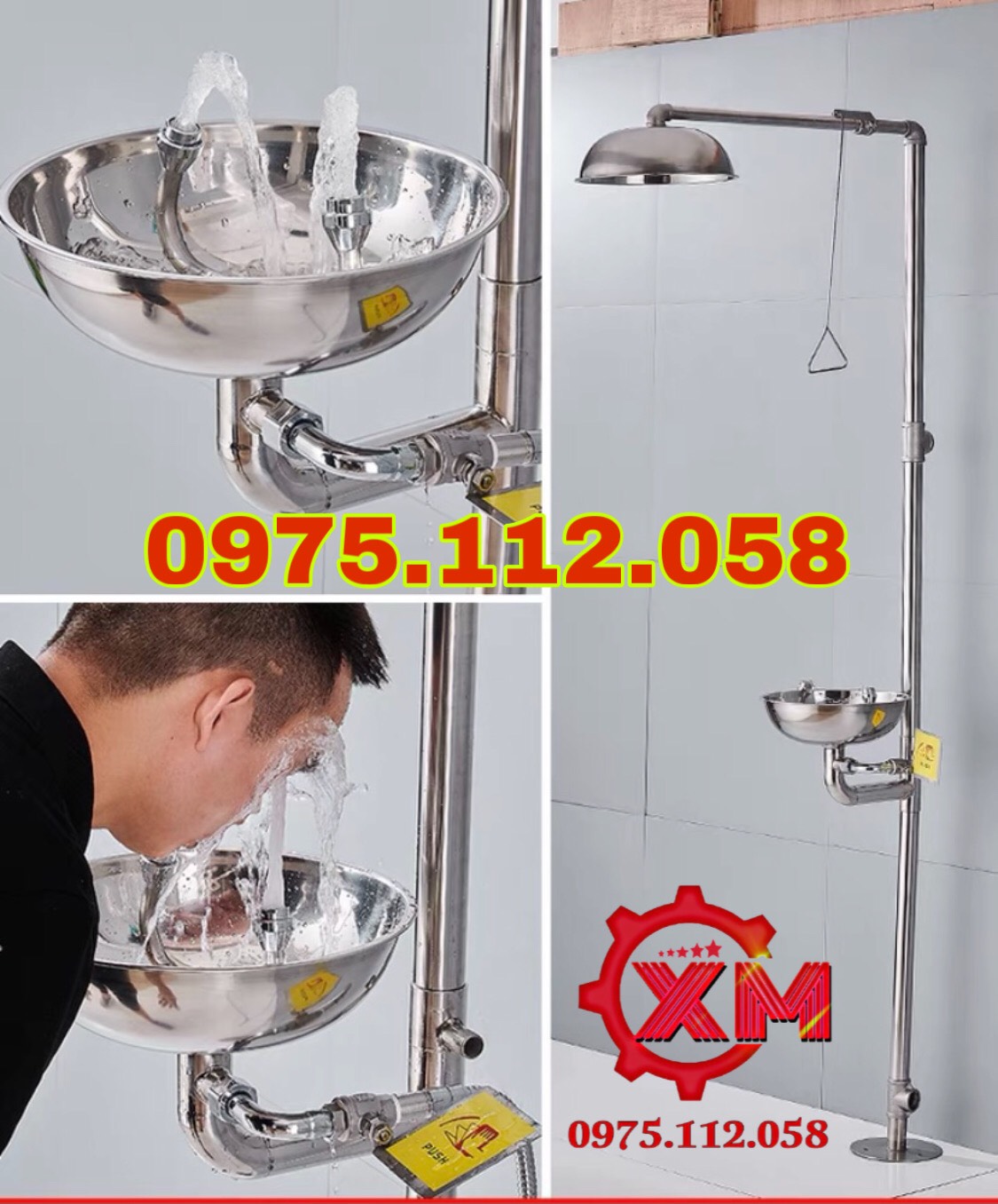Chậu rửa mắt khẩn cấp gắn tường