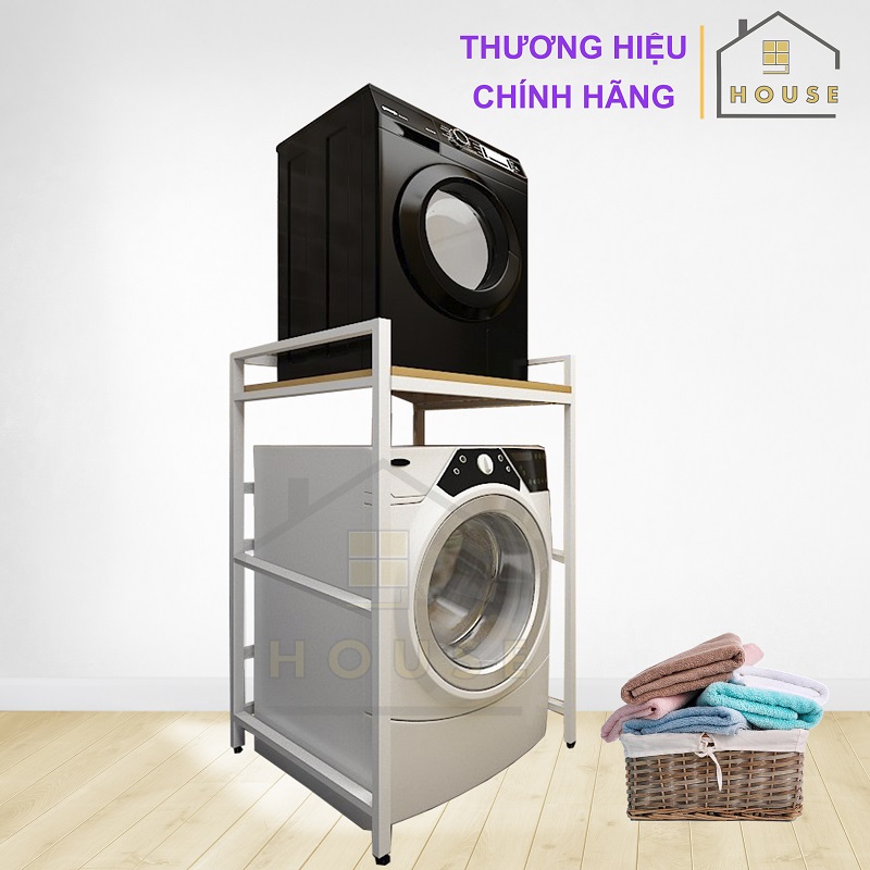 Kệ Máy Giặt Máy Sấy 1 Tầng KMG08 Chính Hãng 9House Gỗ Chống Nước Khung Thép Tĩnh Điện Hàng Cao Cấp