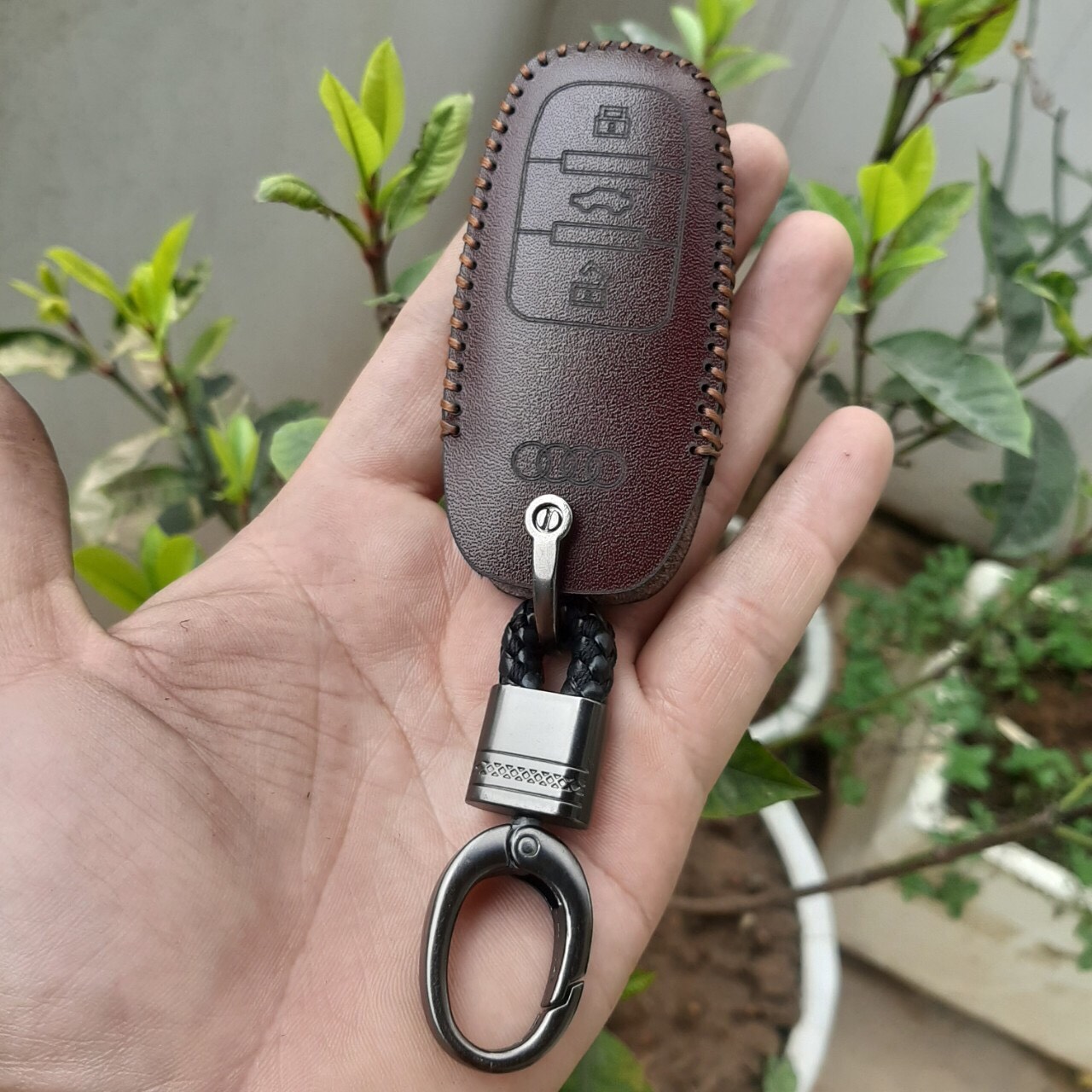 Bao da chìa khoá Audi A3, A4, A5, A6, A8, A4L, A6L, Q5, Q7. Da bò nhập khẩu, bảo hành 2 năm
