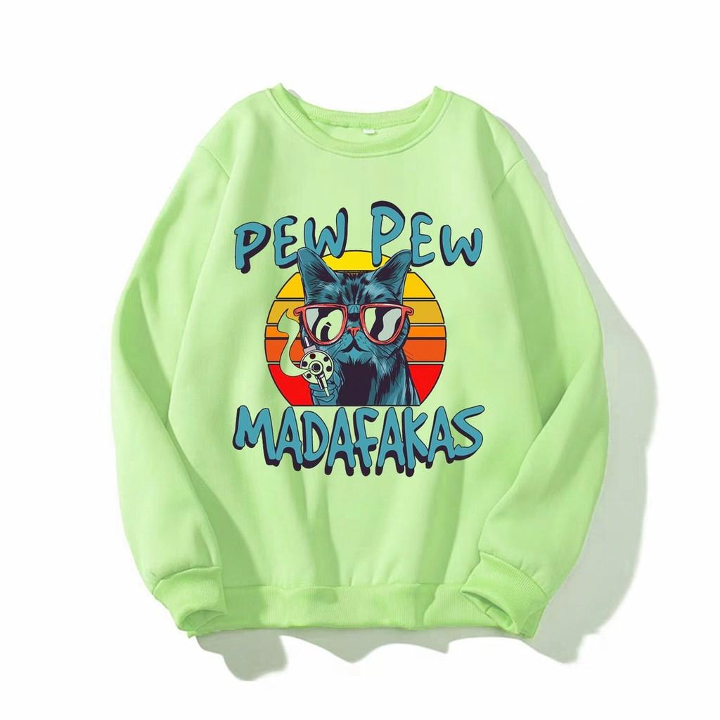 Áo sweater nam nữ in hình PEW PEW dễ thương, chất nỉ dày dặn, hợp làm áo cặp - DS124