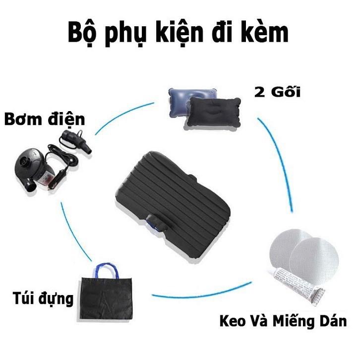 Đệm hơi ô tô cao cấp vải dù (Đen)