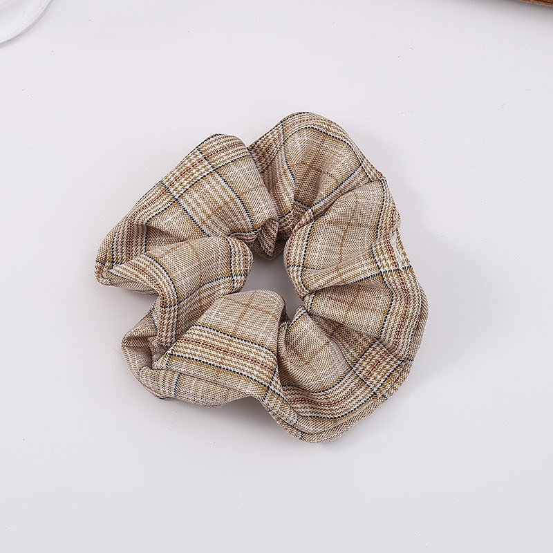Dây cột tóc in họa tiết caro thời trang Hàn Quốc dễ thương cho nữ