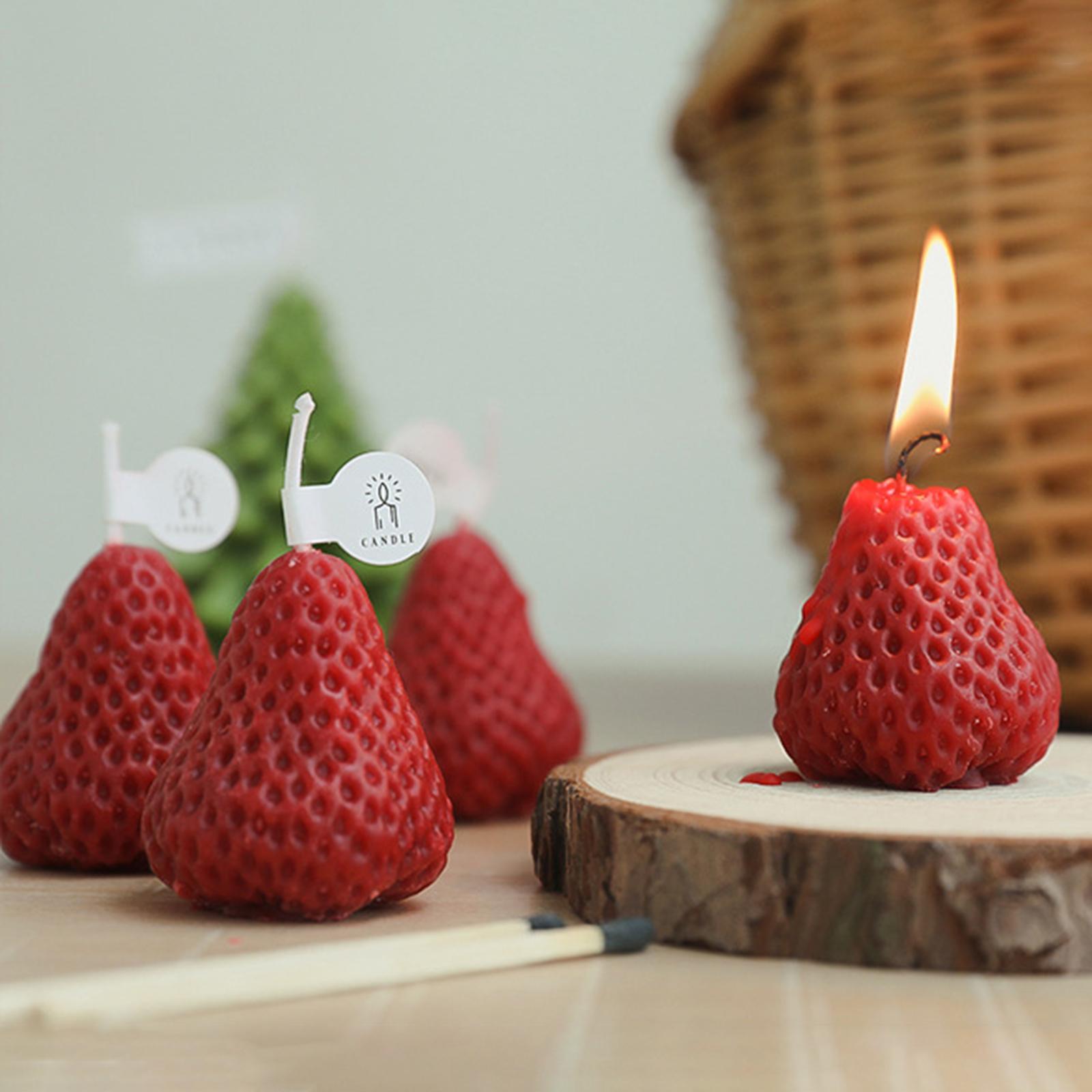 3-10pack Strawberry Candle Scented Candle Home Living Room Party Decor Photo