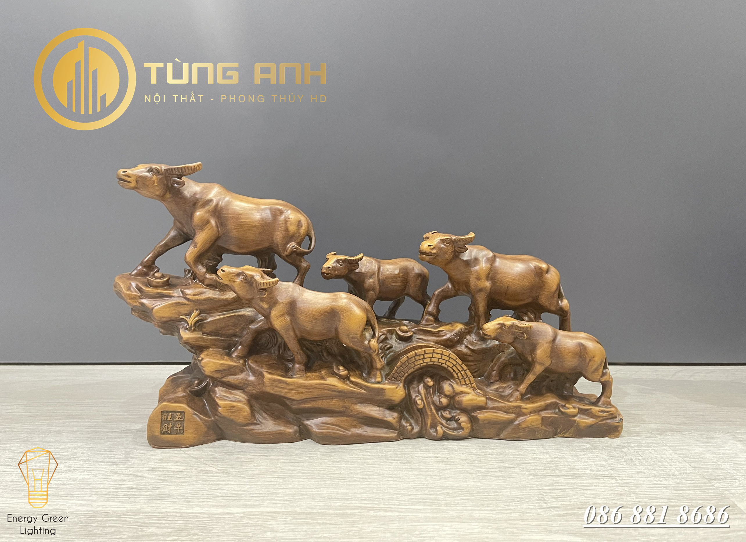 Tượng Đàn Trâu Lên Núi May Mắn Tài Lộc Phong Thủy , Trang Trí Nhà Cửa, Quà Tặng Sinh Nhật, Tân Gia, Khai Trương - Có Video