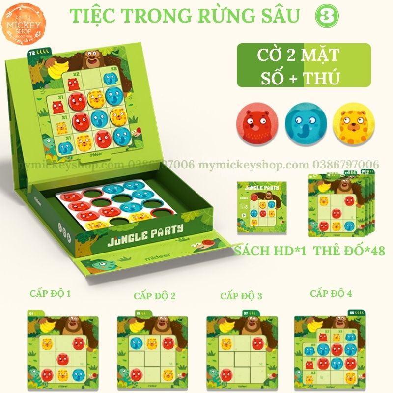 Trò chơi Trí Tuệ Mideer Sudoku 2 trong 1 có 4 cấp độ cho bé từ 3 4 5 6 tuổi - Mideer sudoku 2 in 1