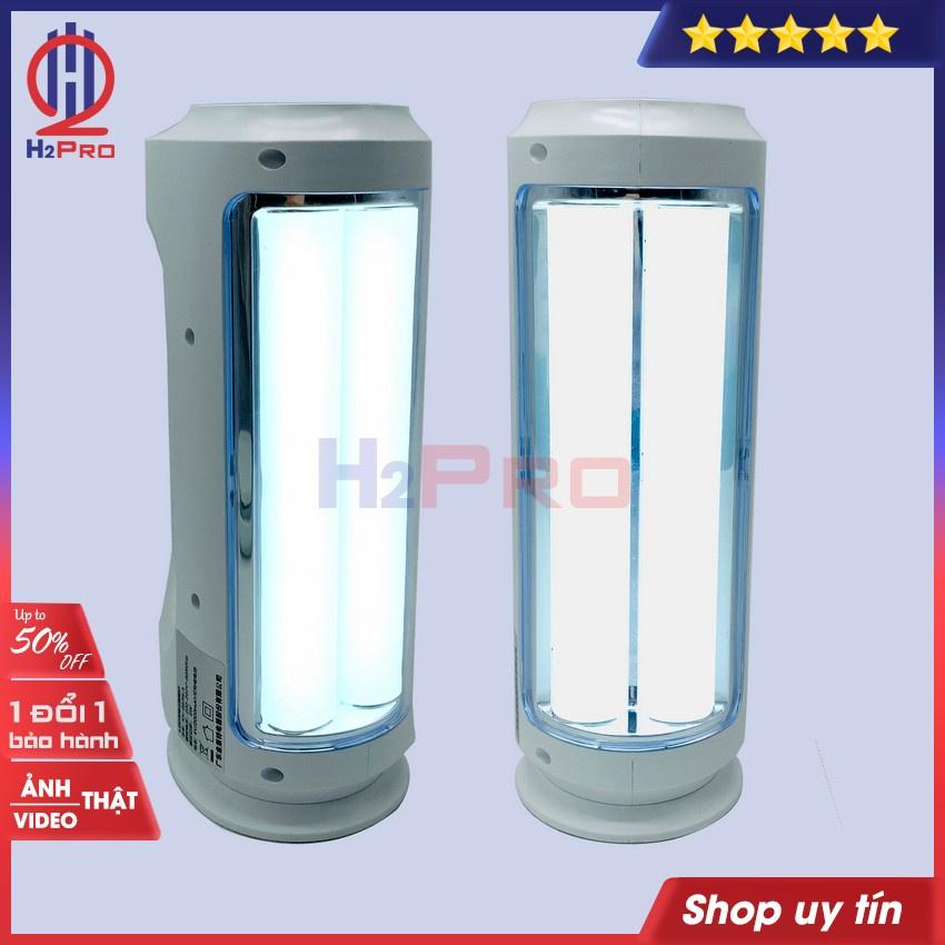 Đèn Pin Sạc Cầm Tay KM-9836LA H2Pro LED 5W-2 Bóng Led Siêu Sáng-Pin Trâu 2000Mah (1 chiếc), Đèn bàn cao cấp pin trâu