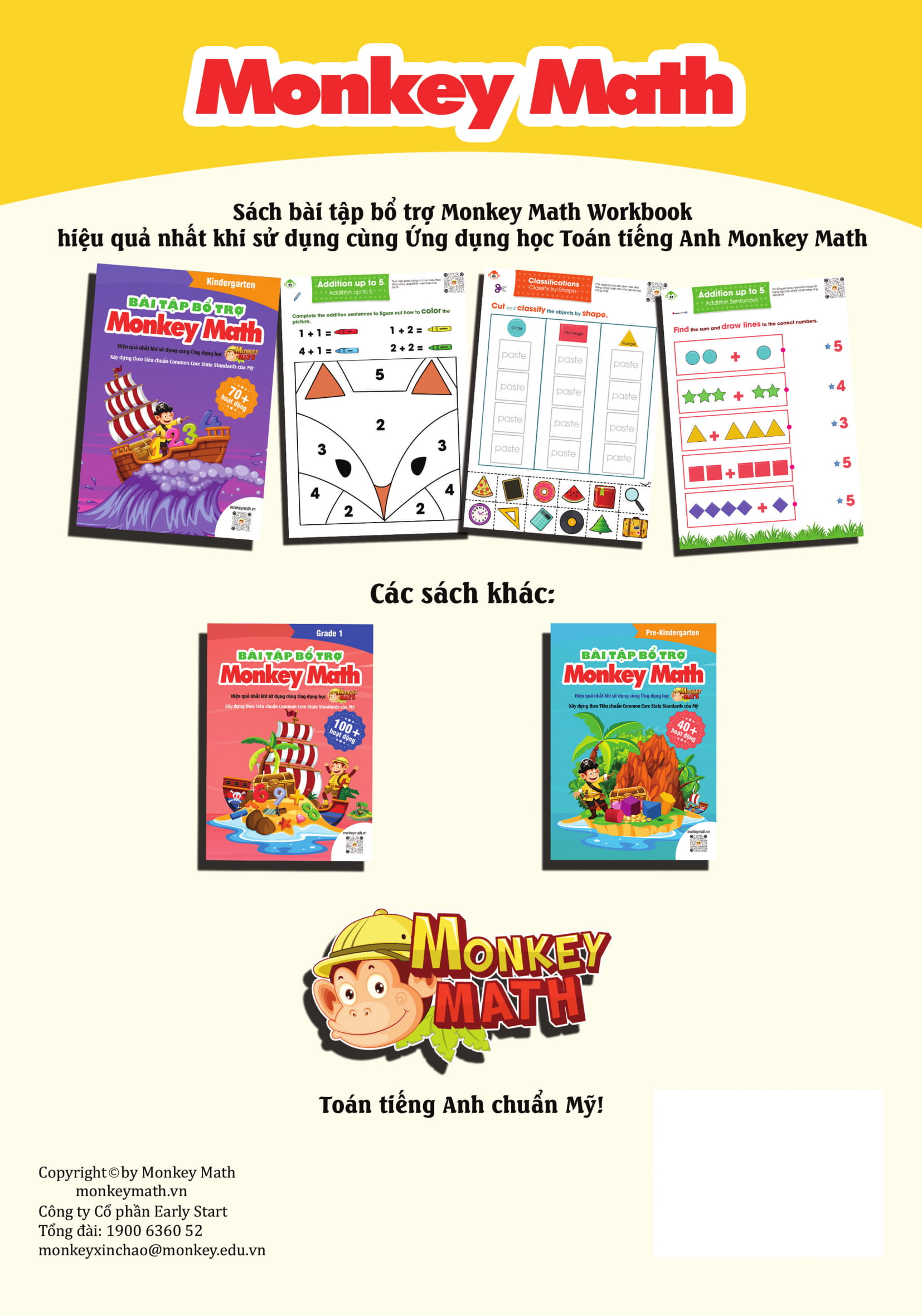 Bài tập bổ trợ Monkey Math - Kindergarten