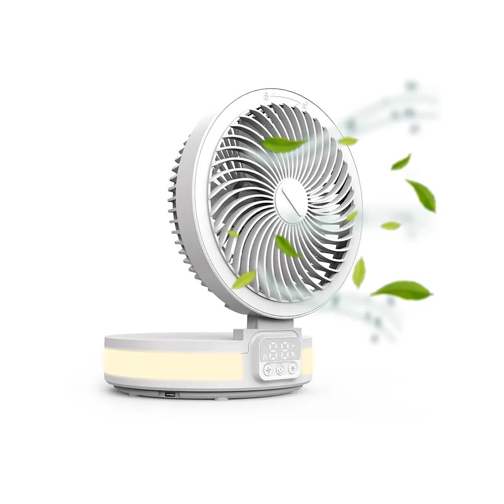 Quạt để bàn Wiwu Carter Circulating Fan FS05 có thể gập gọn lại, có đèn báo pin - Hàng chính hãng