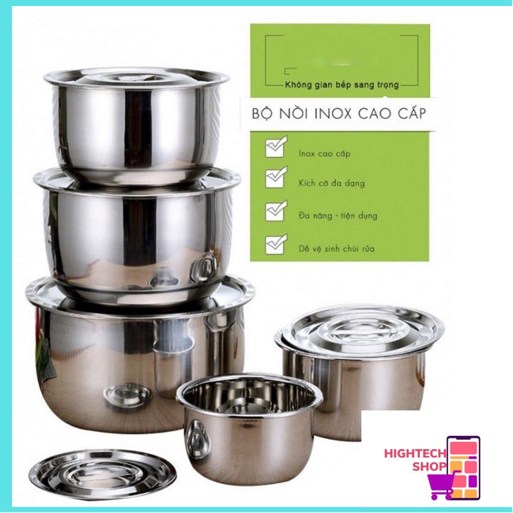 Bộ 5 Nồi Inox Cao Cấp Dùng Cho Mọi Loại Bếp - Bộ 5 Nồi Inox Không Quai