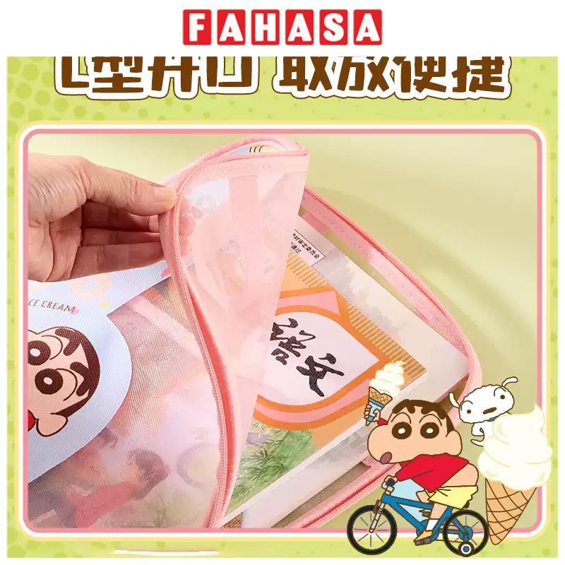 Túi Lưới Crayon Shin-Chan - Deli LB654 - Màu Hồng