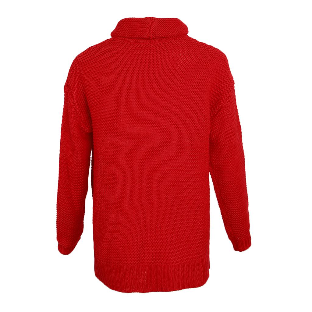 Women's Casual High Turtleneck Chunky Knit Sweater Oversized Pullover