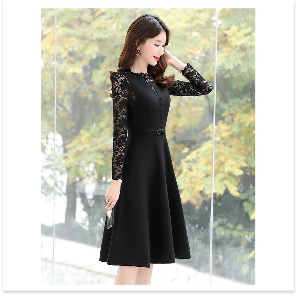 Đầm poly 2 da phối ren tay dài cực sang trọng , tôn dáng cho các nàng THỜI TRANG MỚI NHẤT HIỆN NAY