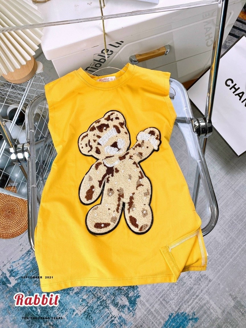 ĐẦM CHÚ GẤU ĐÍNH HẠT SIÊU XINH